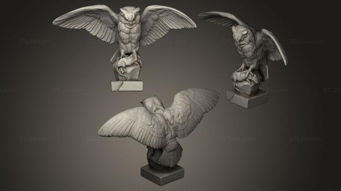 Bird figurines (Hibou, STKB_0035) 3D models for cnc